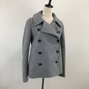 MADEWELL Gray Wool Blend Long Sleeve Double Breasted Coat Jacket